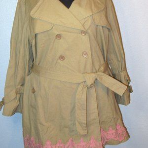 Lane Bryant Belted Short Trench Coat Size 26/28